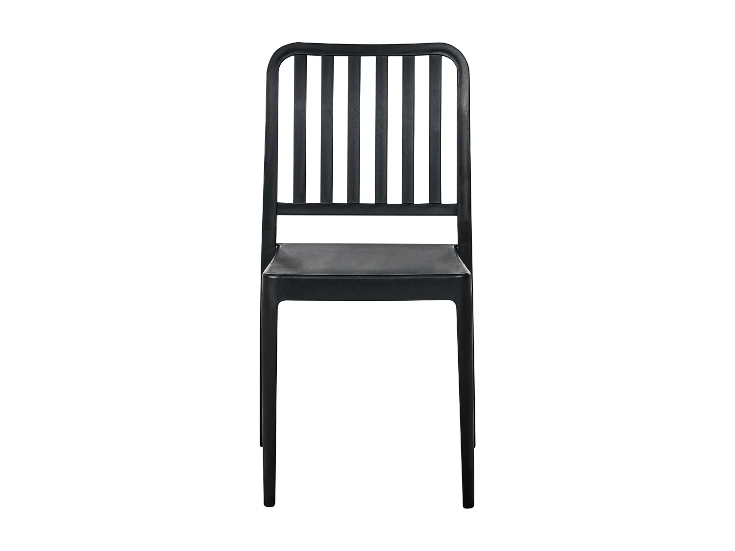 Gartenstühle im 4er Set schwarz aus Kunststoff für Innen- und Außenbereich Sersale