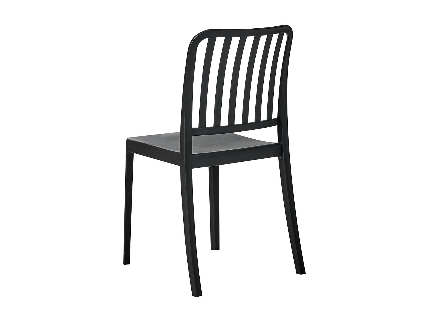 Gartenstühle im 4er Set schwarz aus Kunststoff für Innen- und Außenbereich Sersale