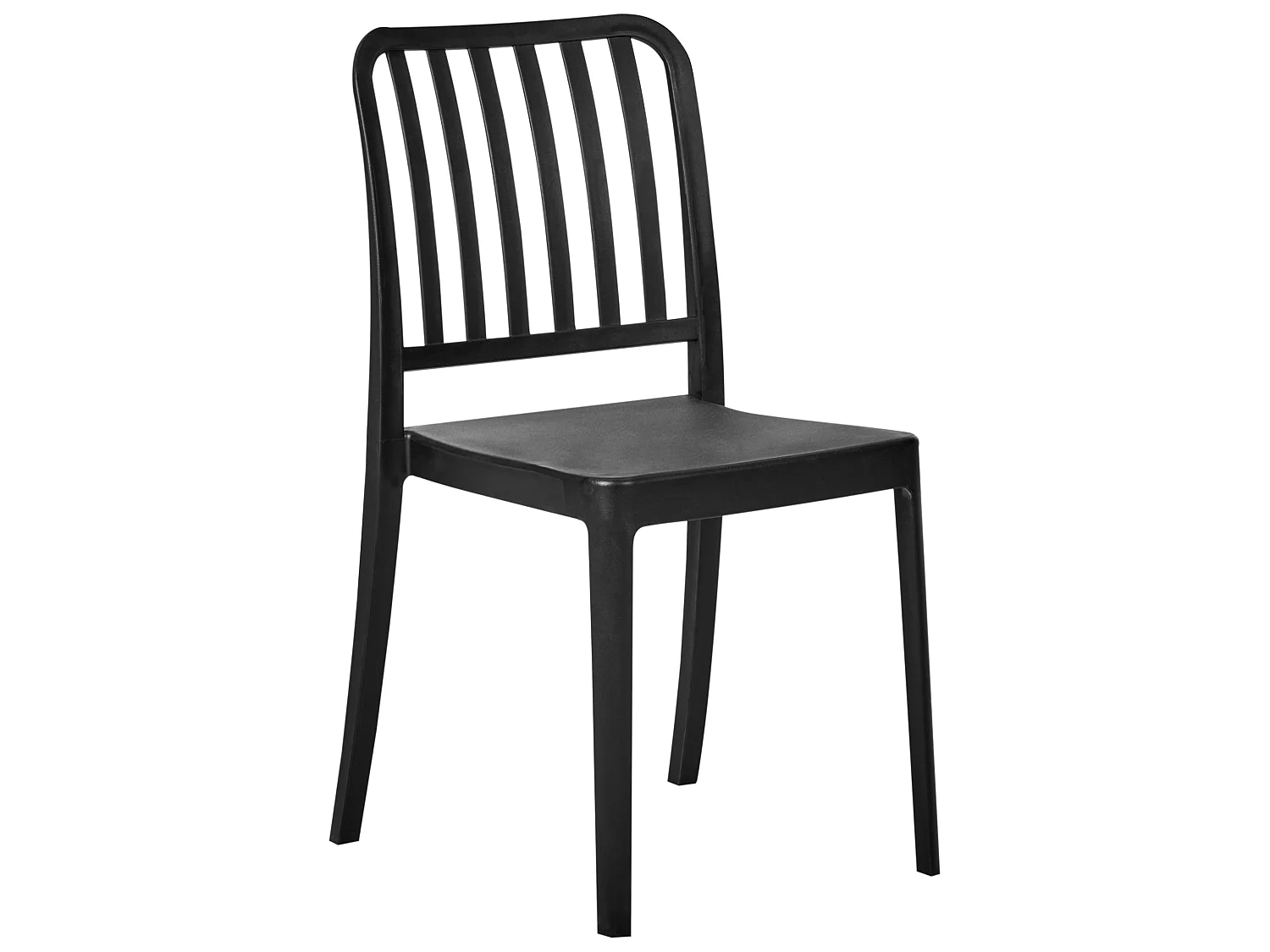Gartenstuhl 4er Set SERSALE Kunststoff Schwarz