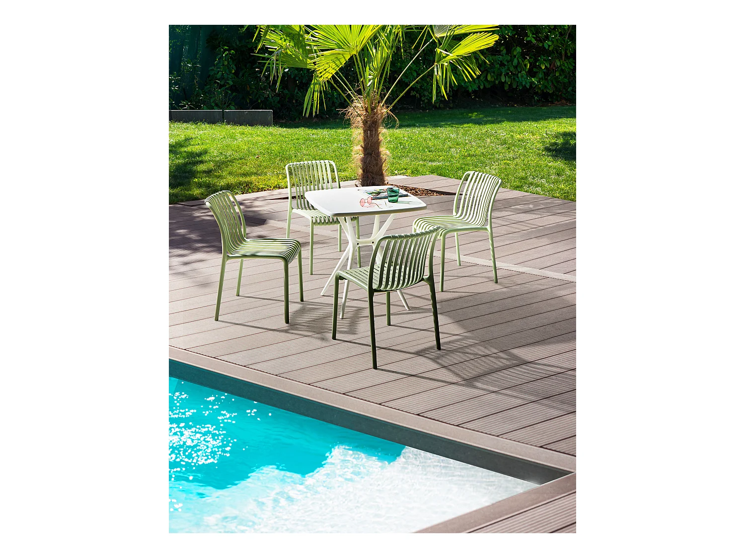 Set van 4 tuinstoelen ARICCIA Lichtgroen