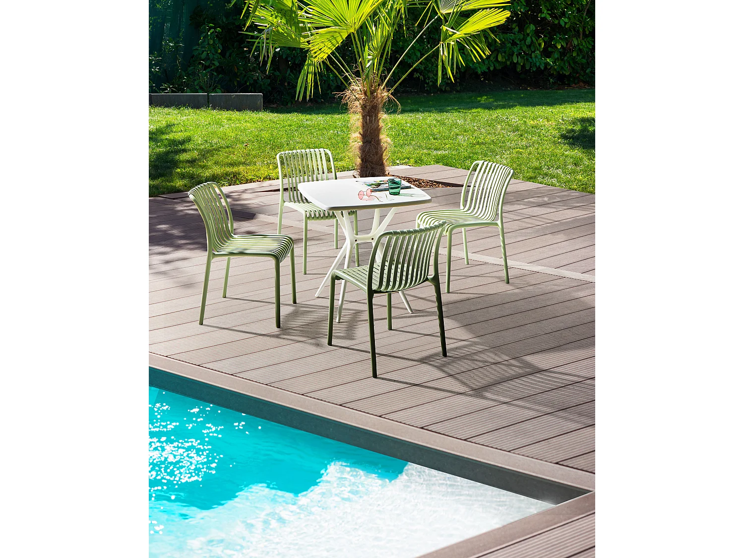 Lot de 4 chaises de jardin ARICCIA Vert clair