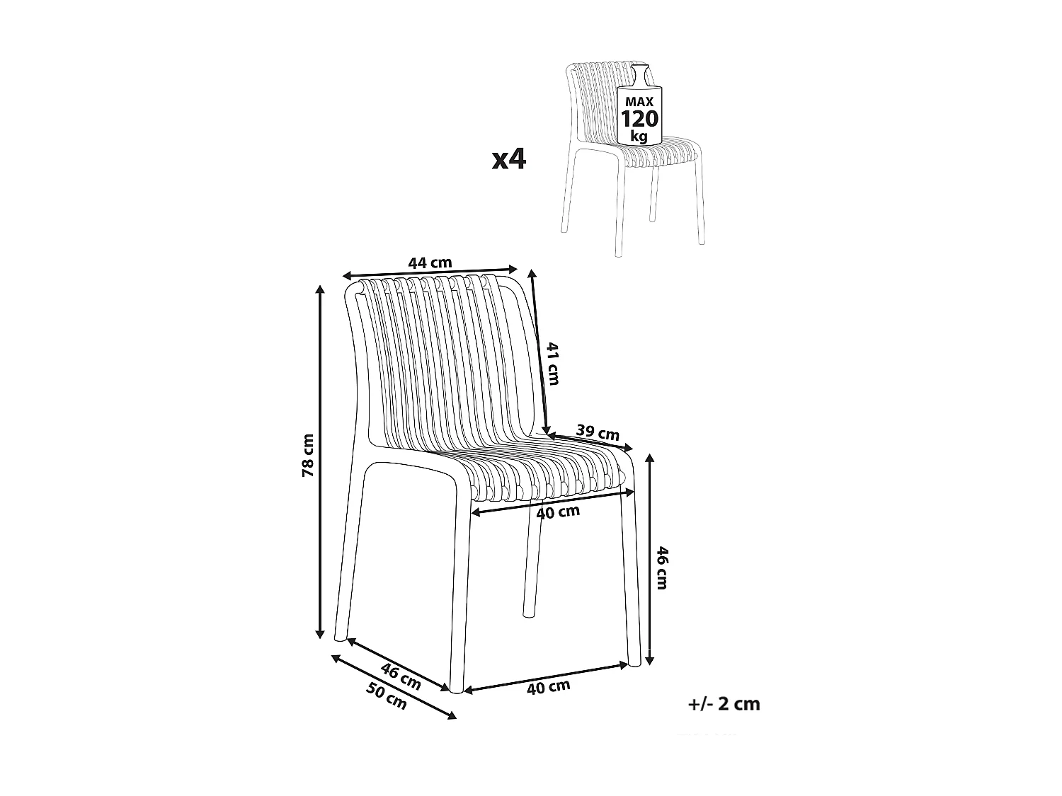 Set van 4 tuinstoelen ARICCIA Lichtgroen