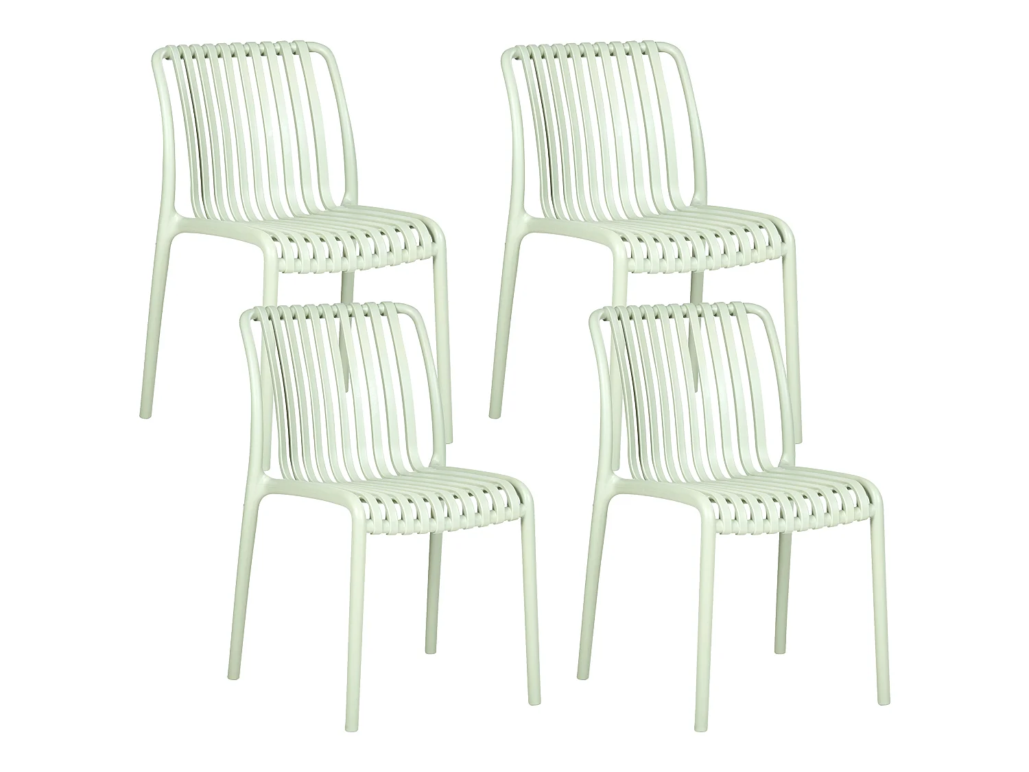 Lot de 4 chaises de jardin ARICCIA Vert clair