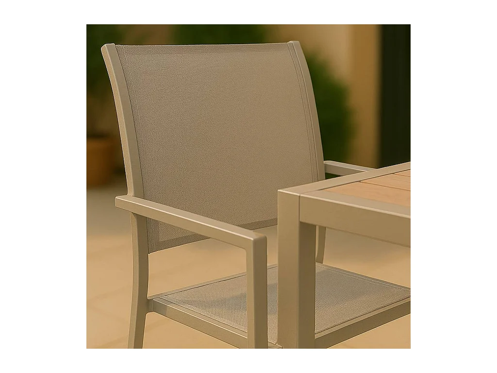 Chaise de jardin taupe Ilona (lot de 2)