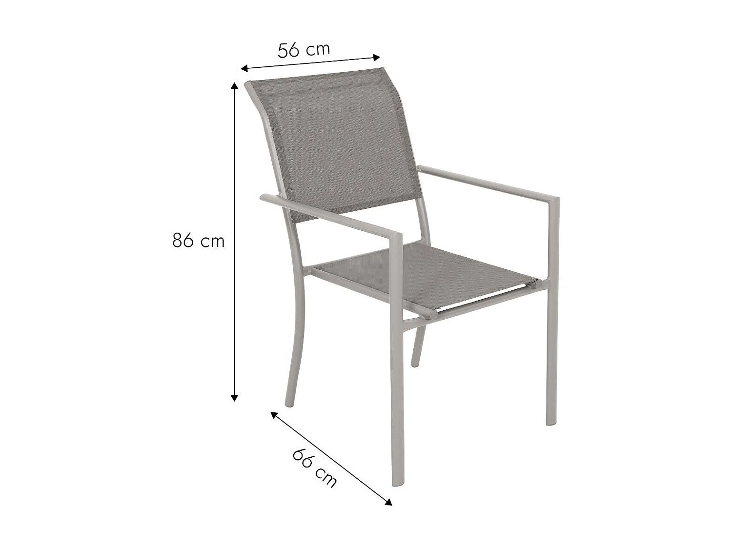 Chaise de jardin taupe Ilona (lot de 2)