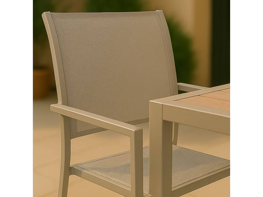 Chaise de jardin taupe Ilona (lot de 2)