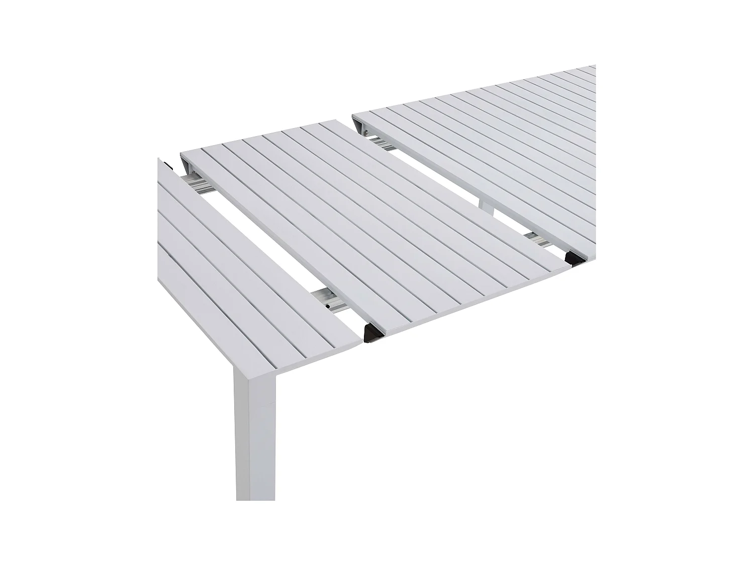 Ensemble table extensible et 8 chaises de jardin en aluminium blanc