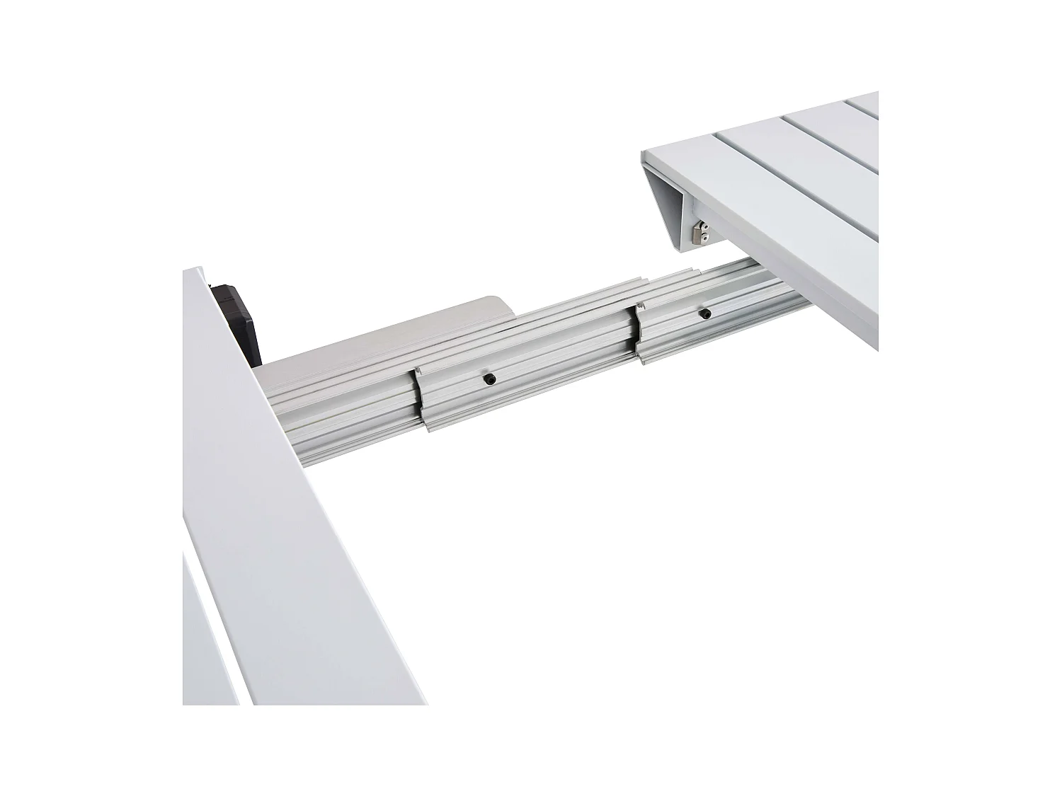 Ensemble table extensible et 8 chaises de jardin en aluminium blanc