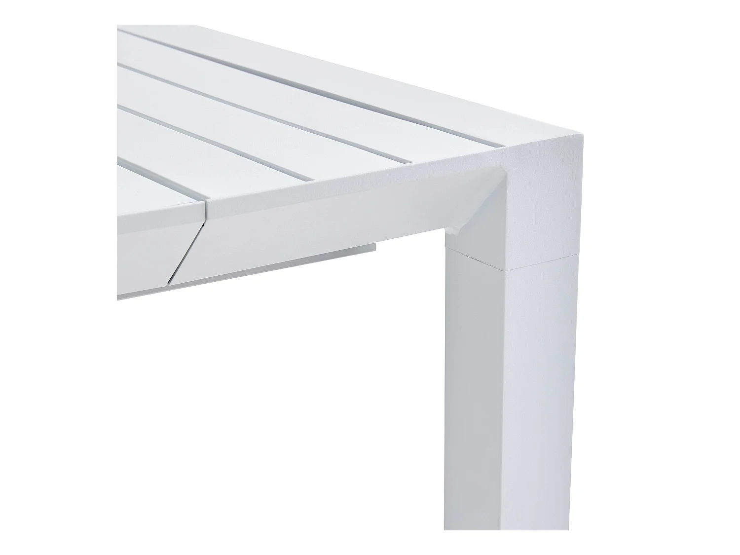 Ensemble table extensible et 8 chaises de jardin en aluminium blanc