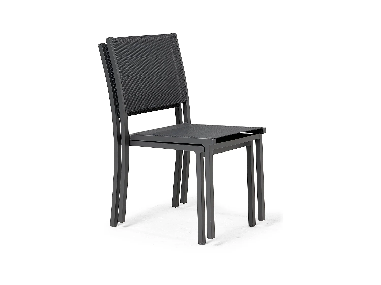 Ensemble table extensible et 8 chaises de jardin en aluminium gris