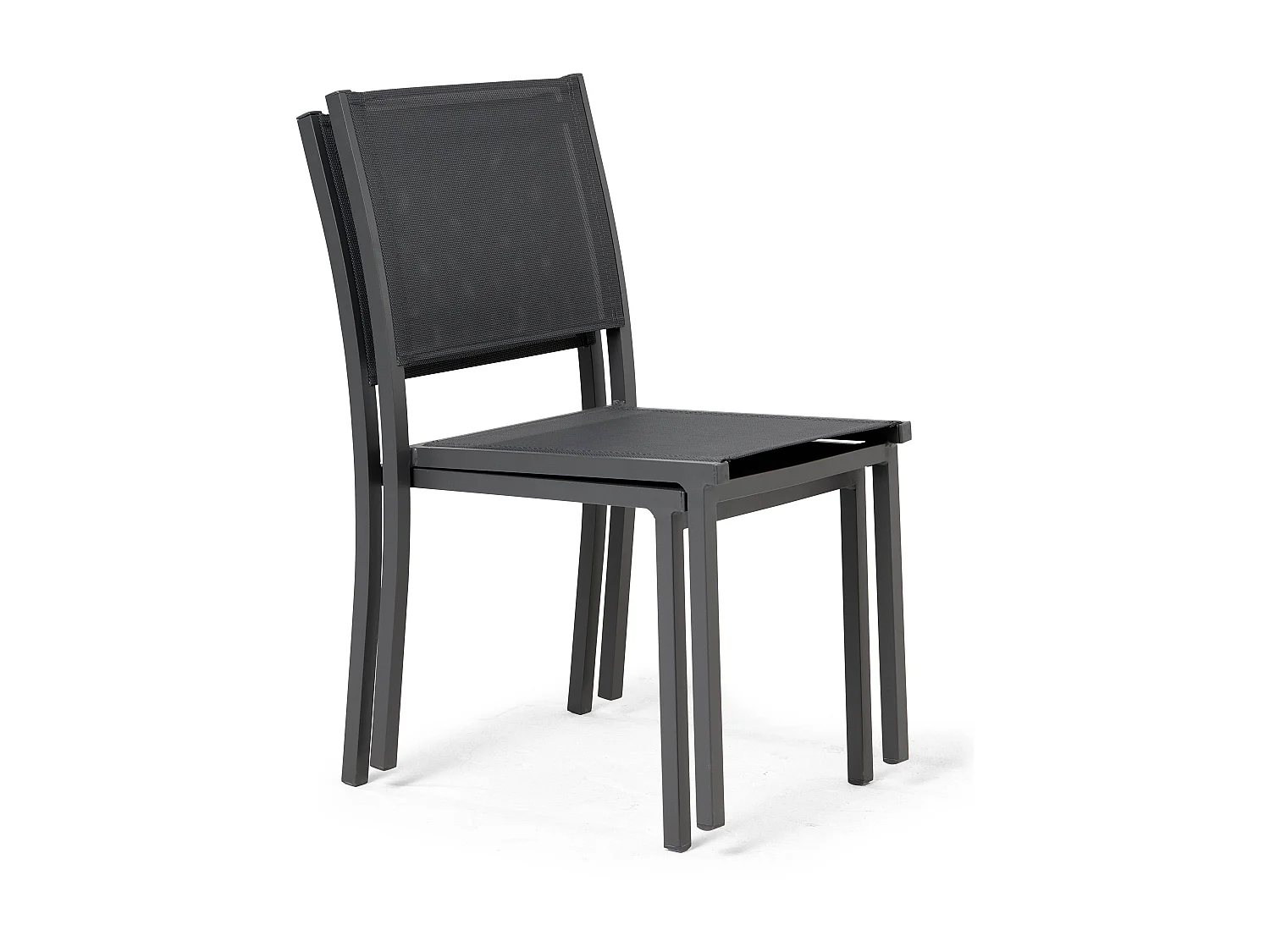 Ensemble table extensible et 8 chaises de jardin en aluminium gris