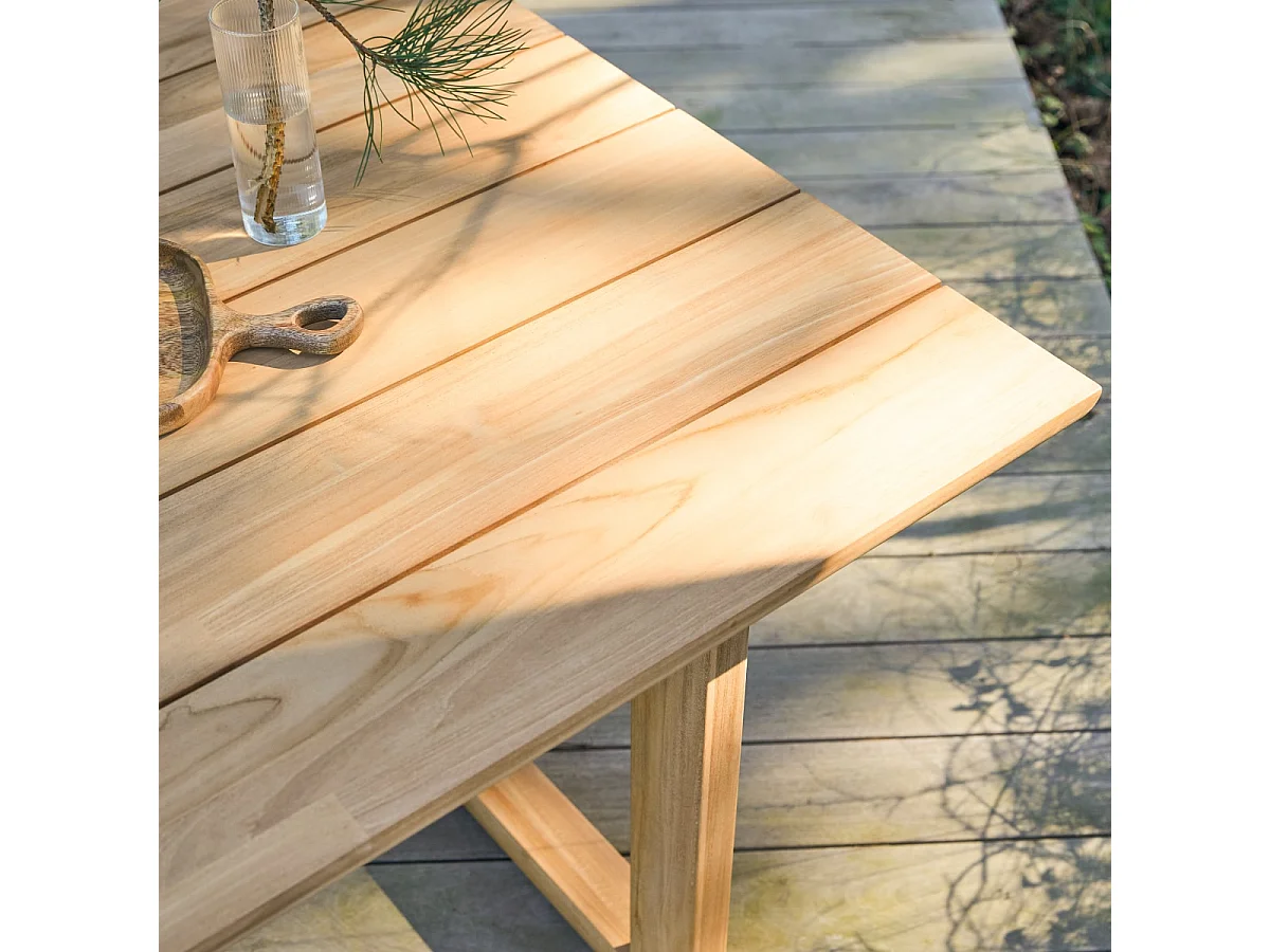 Gartenmöbel-Set Noah aus Teakholz mit Stoffkissen, 6 Stühle