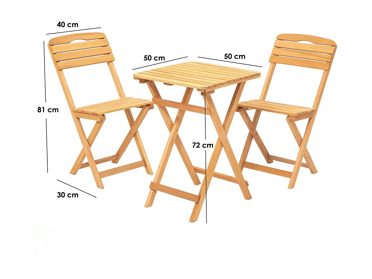 Petit salon de jardin 2 places - pliant, compact SORA