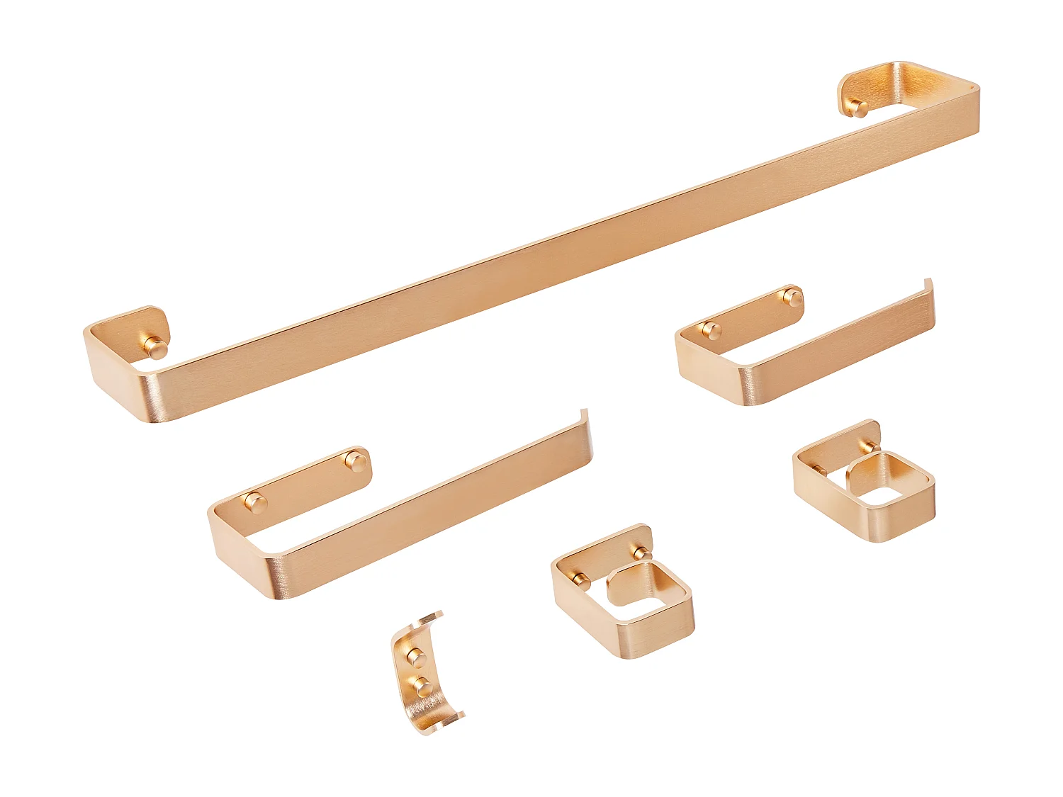 Lot de 6 pièces de quincaillerie pour salle de bain ZORRITOS avec porte-serviettes et crochets Métal Doré