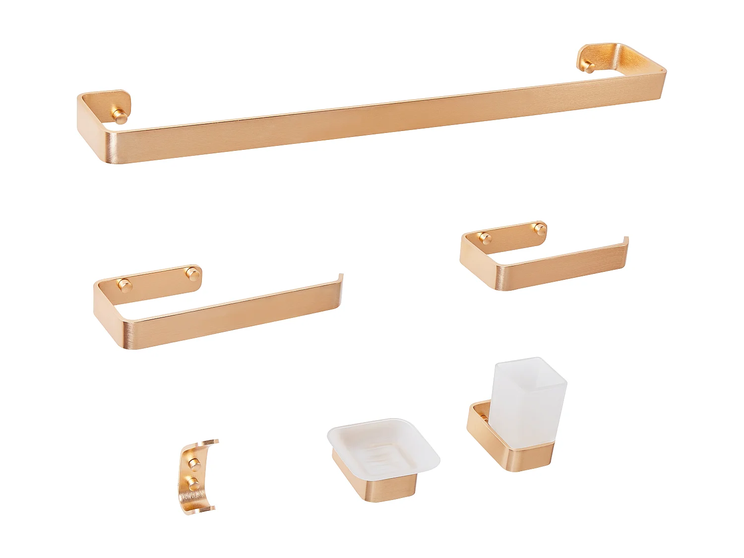 Lot de 6 pièces de quincaillerie pour salle de bain ZORRITOS avec porte-serviettes et crochets Métal Doré