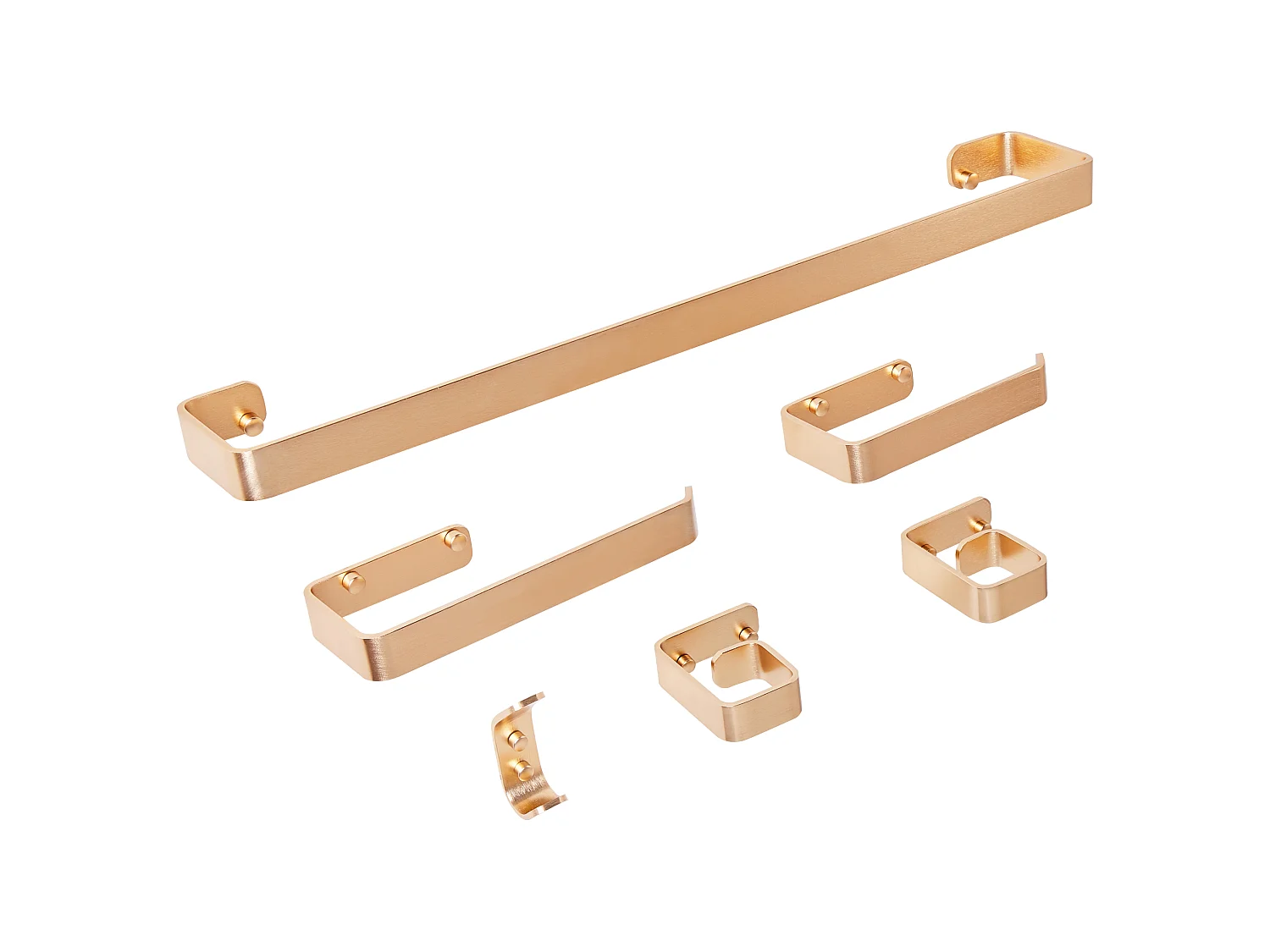 Lot de 6 pièces de quincaillerie pour salle de bain ZORRITOS avec porte-serviettes et crochets Métal Doré