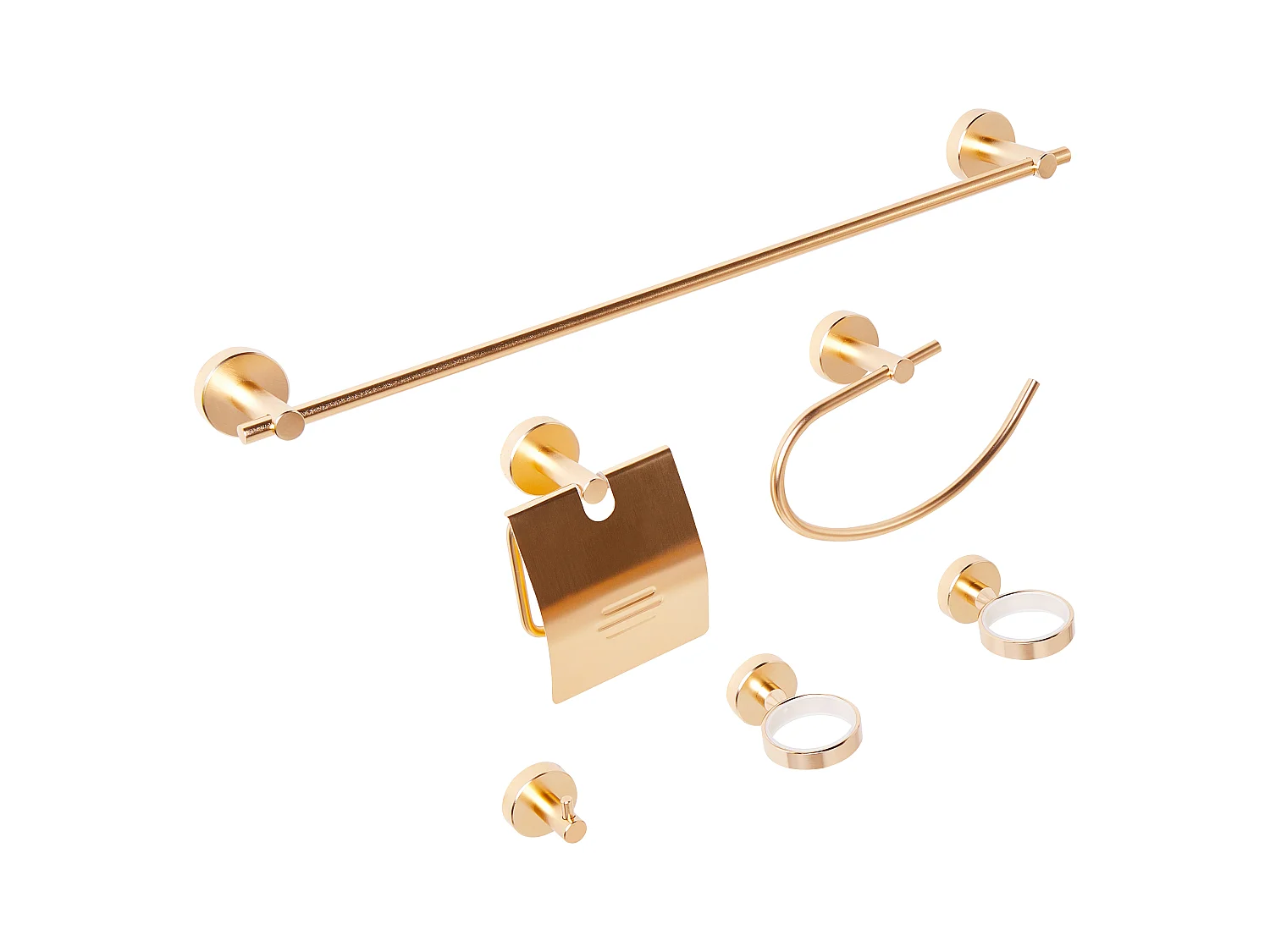 Badaccessoires Set 6-teilig ZARUMA mit Handtuchstangen und -haken Gold