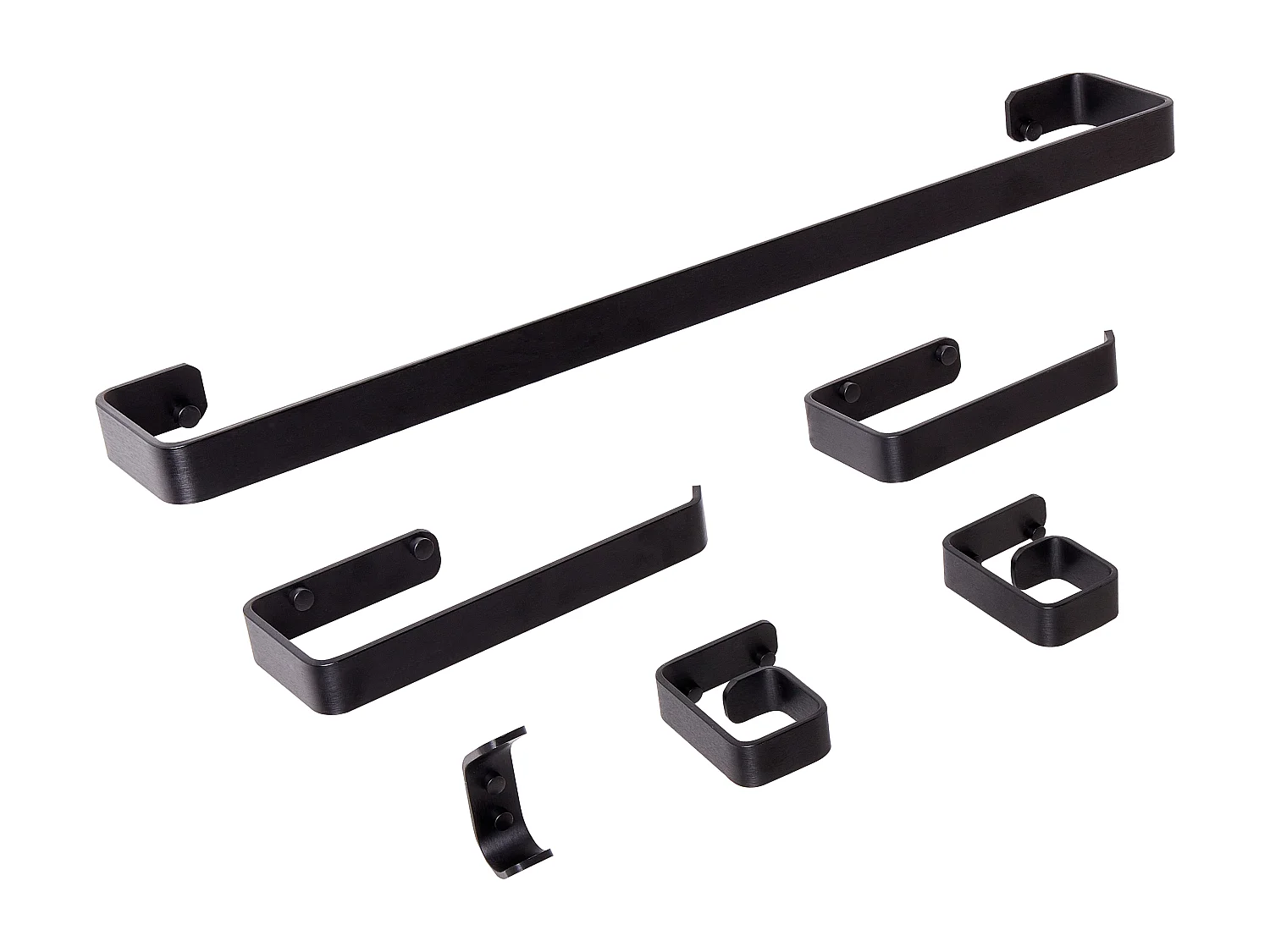 Lot de 6 pièces de quincaillerie pour salle de bain ZORRITOS avec porte-serviettes et crochets Métal Noir