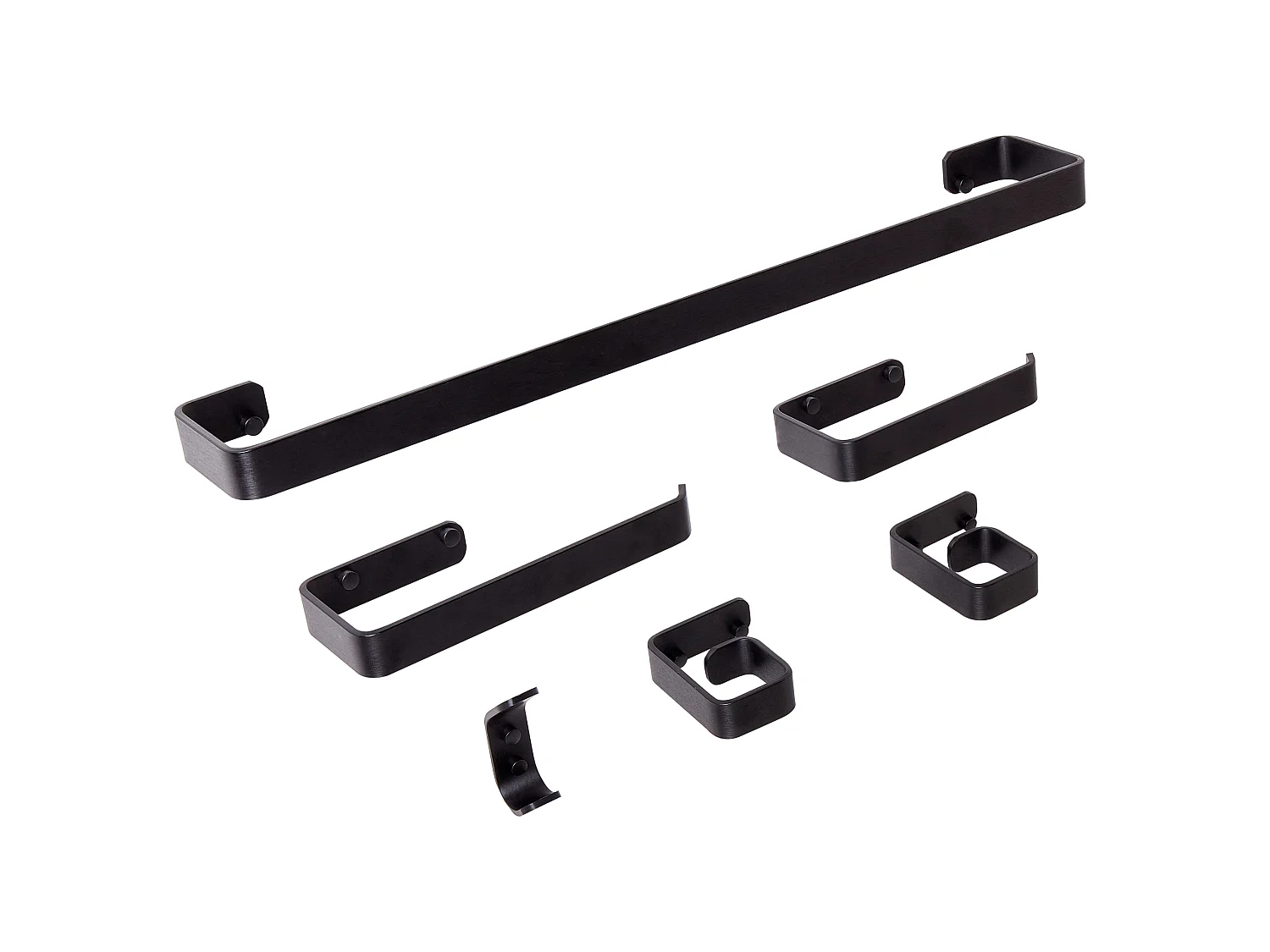 Lot de 6 pièces de quincaillerie pour salle de bain ZORRITOS avec porte-serviettes et crochets Métal Noir