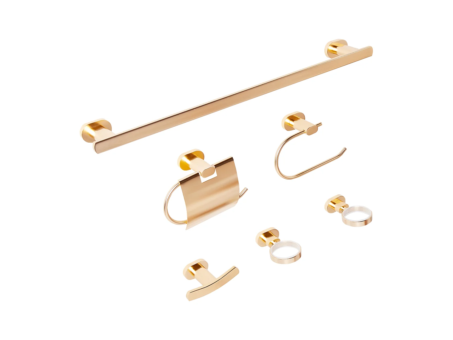 Lot de 6 pièces de quincaillerie pour salle de bain TOCOPILLA avec porte-serviettes et crochets Doré