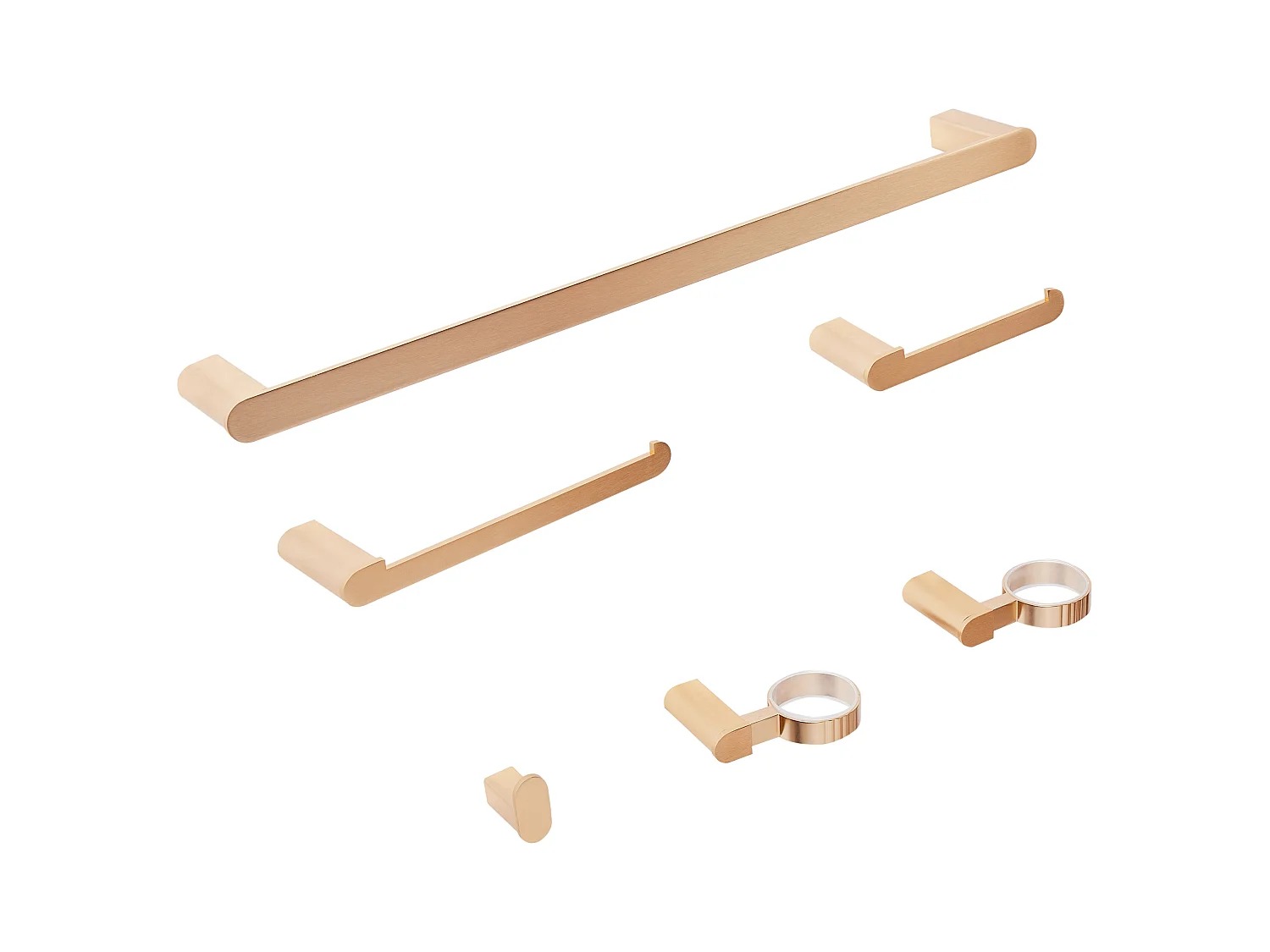 Lot de 6 pièces de quincaillerie pour salle de bain PARACAS avec porte-serviettes et crochets Doré