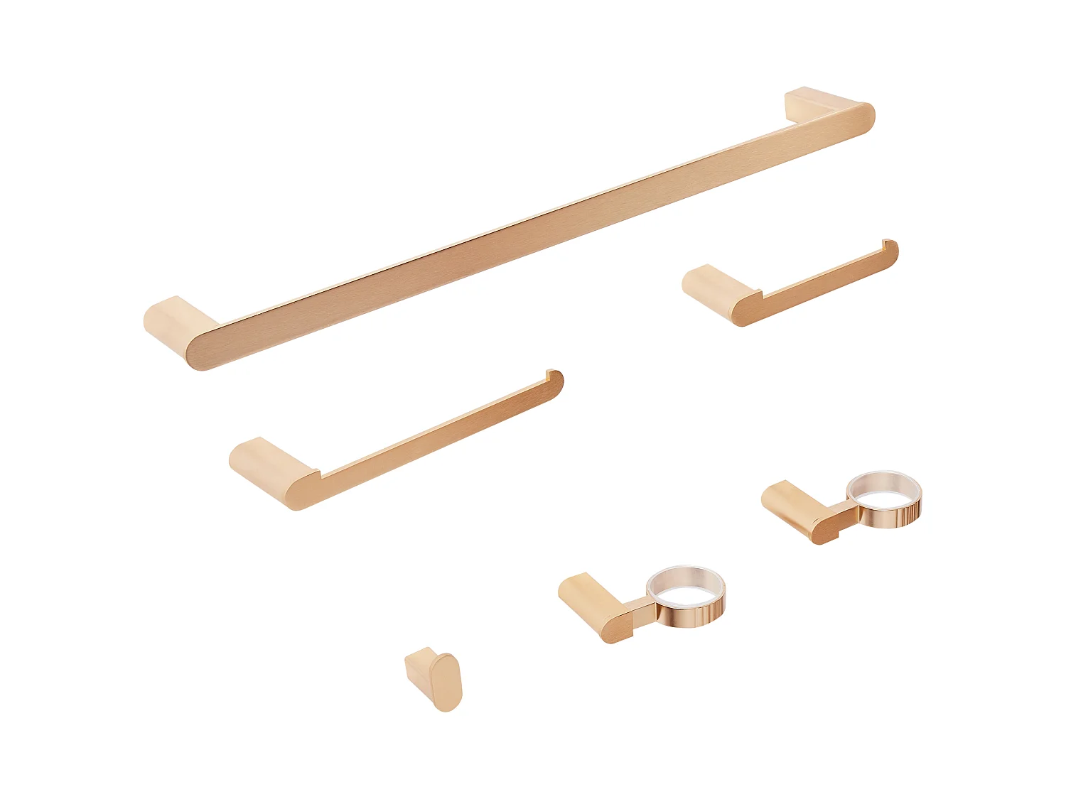 Lot de 6 pièces de quincaillerie pour salle de bain PARACAS avec porte-serviettes et crochets Doré