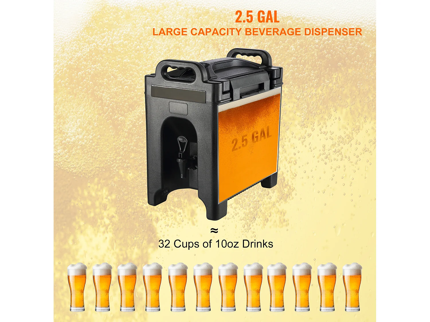 Distributeur SucceBuy de Boissons Isotherme de 9.5 L, pour Boissons Chaudes et Froides, PEBD de Qualité Alimentaire