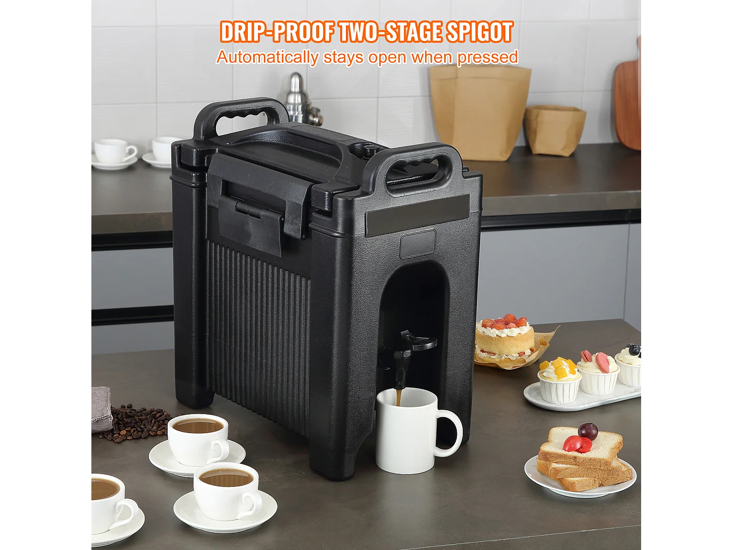 Distributeur SucceBuy de Boissons Isotherme de 9.5 L, pour Boissons Chaudes et Froides, PEBD de Qualité Alimentaire