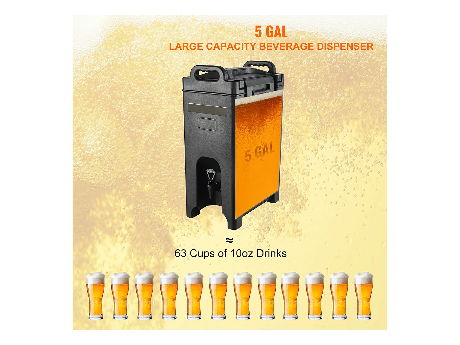 Distributeur SucceBuy de Boissons Isotherme de 19 L LDPE de Qualité Alimentaire, pour Restaurant et Magasin