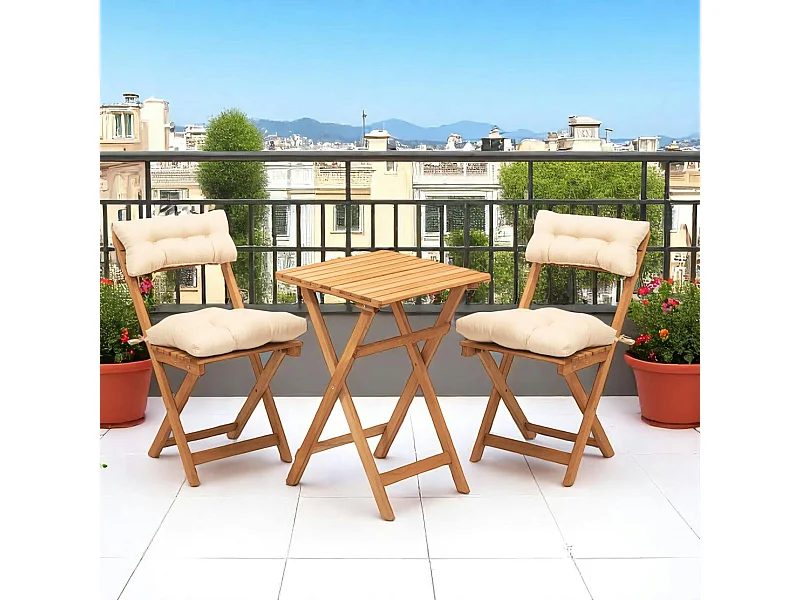 Petit salon de jardin 2 places - pliant, confort SORA