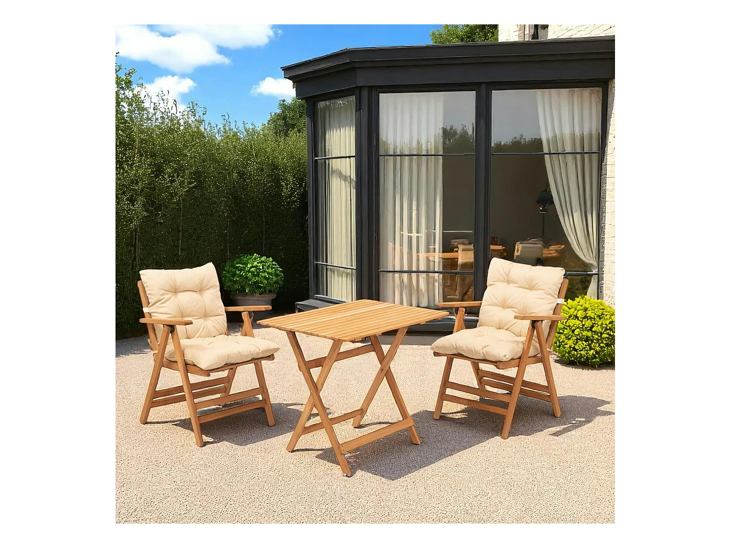 Salon de jardin en bois - compact & confort SORA