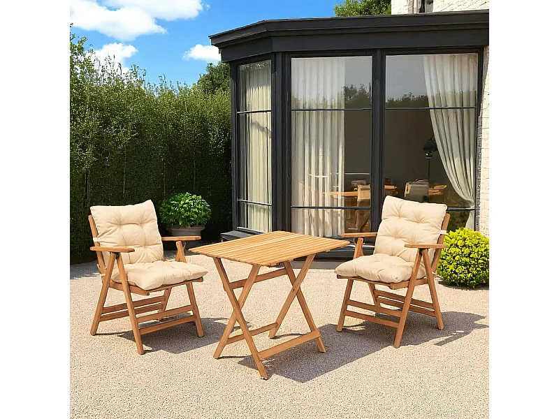 Salon de jardin en bois - compact & confort SORA
