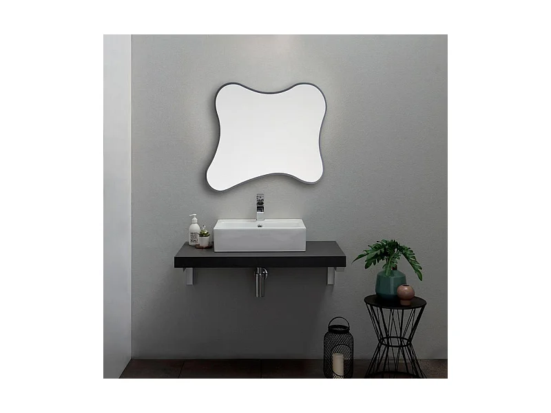 Miroir LED réversible en forme de « Gresham » avec cadre rétroéclairé cm 120x90h