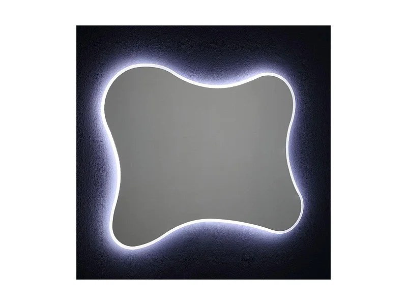 Miroir LED réversible en forme de « Gresham » avec cadre rétroéclairé cm 120x90h