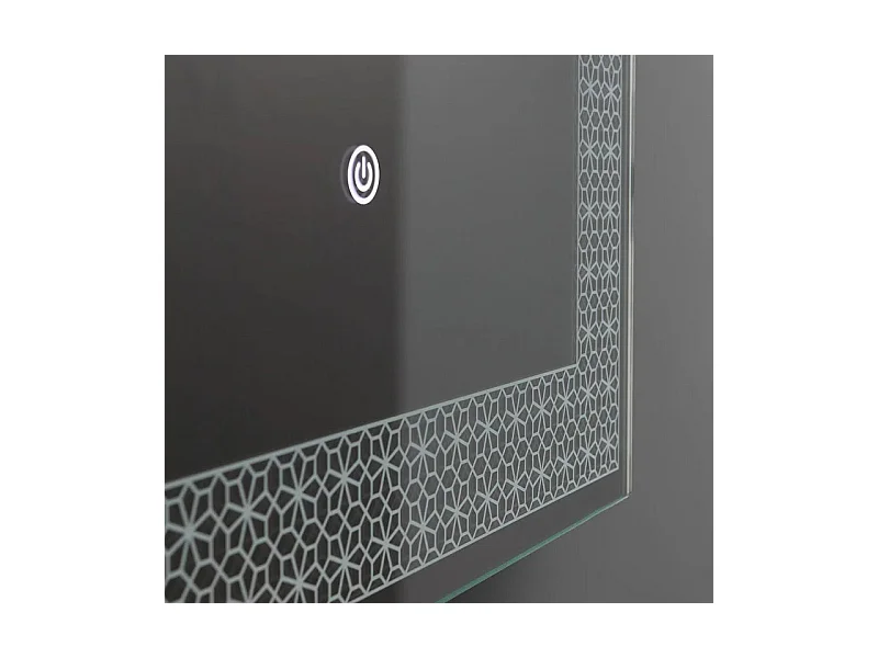 Miroir LED rectangulaire "Fresno" avec cadre lumineux décoré de fleurs cm 50x70