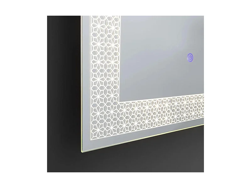 Miroir LED rectangulaire "Fresno" avec cadre lumineux décoré de fleurs cm 50x70