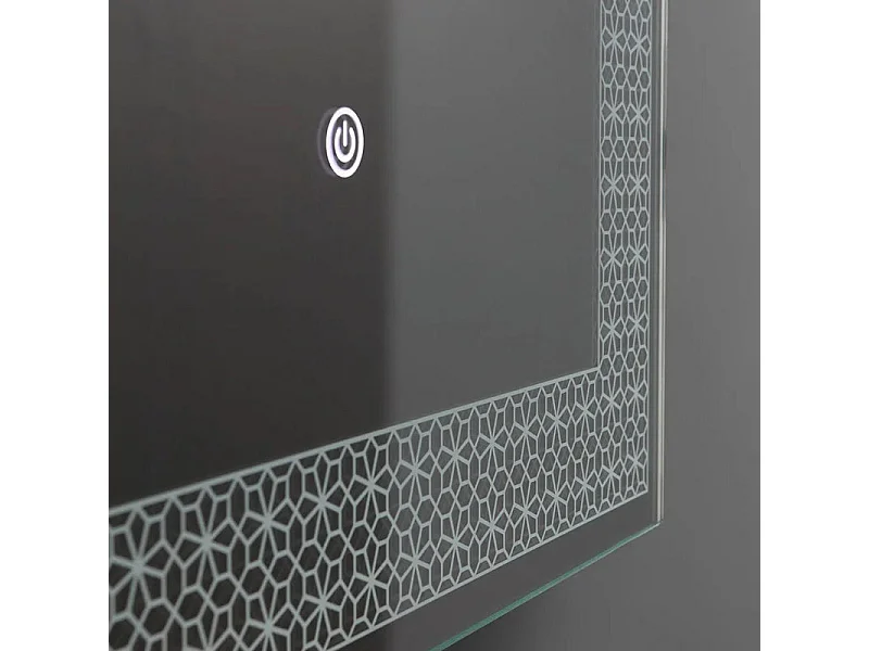 Lustro prostokątne LED "Fresno" z podświetlaną ramą zdobioną motywem kwiatowym cm 50x70