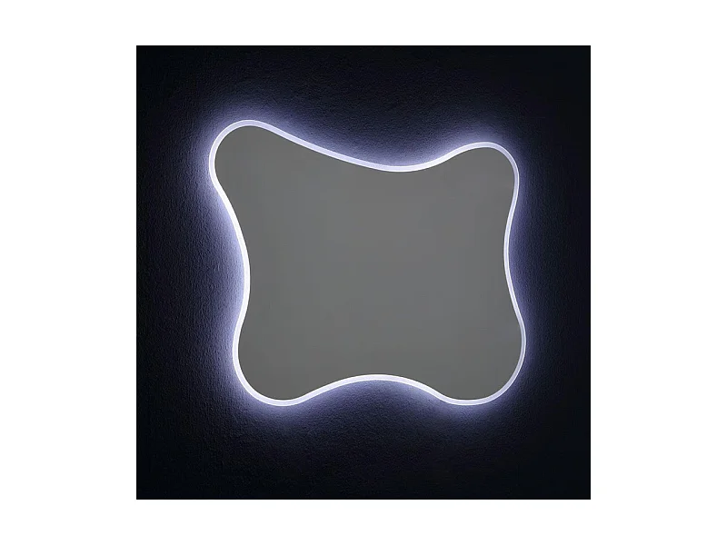 Miroir LED réversible en forme de « Gresham » avec cadre rétroéclairé cm 100x75h