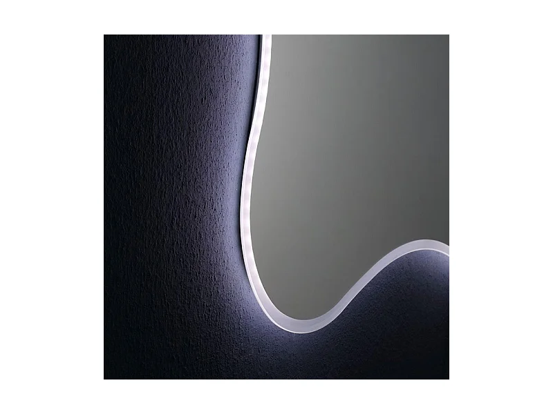 Miroir LED réversible en forme de « Gresham » avec cadre rétroéclairé cm 100x75h