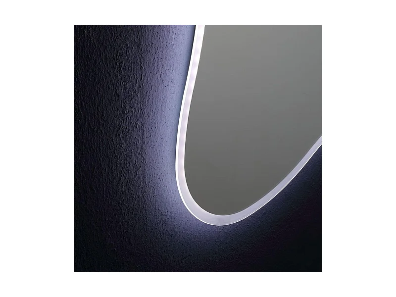 Miroir LED réversible en forme de « Gresham » avec cadre rétroéclairé cm 100x75h