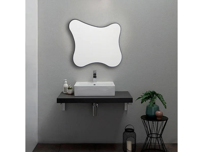 Lustro LED w kształcie "Gresham" odwracalne z podświetlaną ramą cm 100x75h