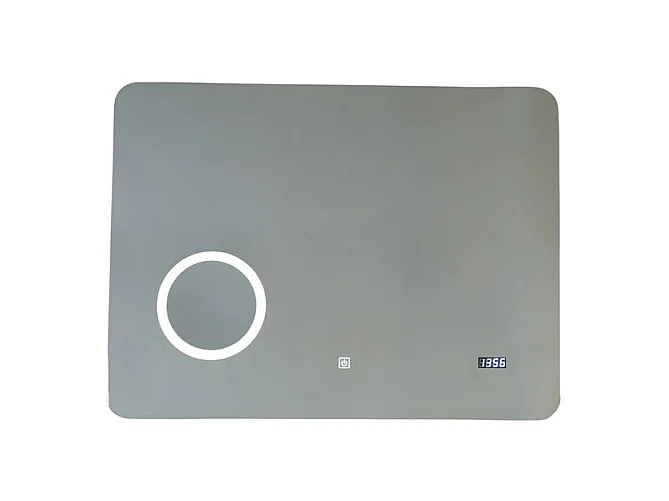 Miroir LED "Zamas" avec loupe et horloge tactile numérique cm 80x60h