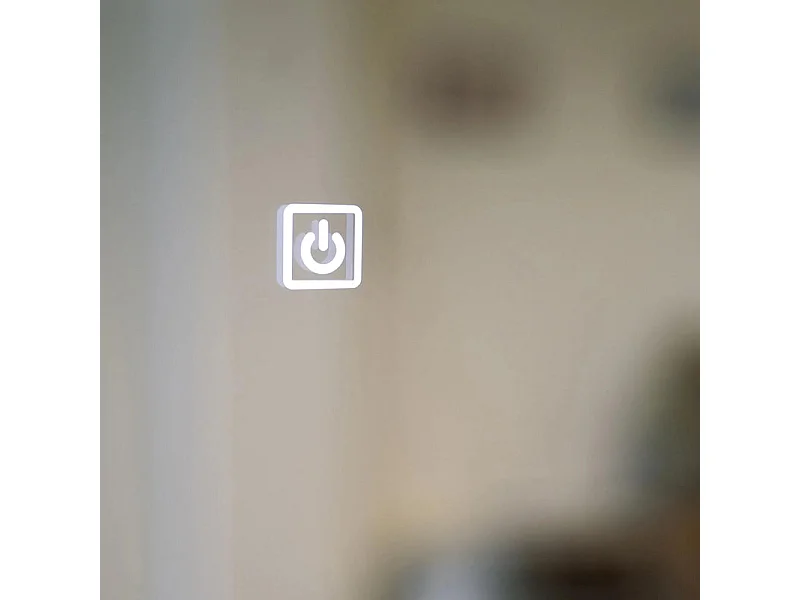 Lustro LED "Zamas" z lupą i cyfrowym zegarem dotykowym cm 80x60h