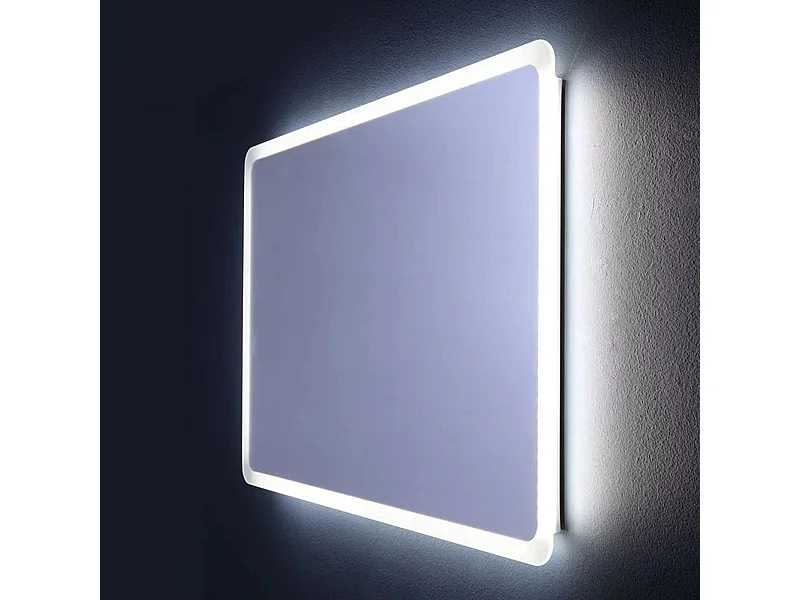 Miroir de salle de bain LED arrondi "Dallas" avec cadre éclairé cm 90x60h