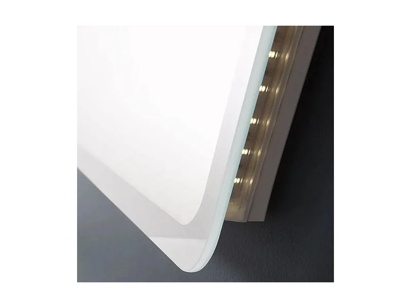 Miroir de salle de bain LED arrondi "Dallas" avec cadre éclairé cm 90x60h