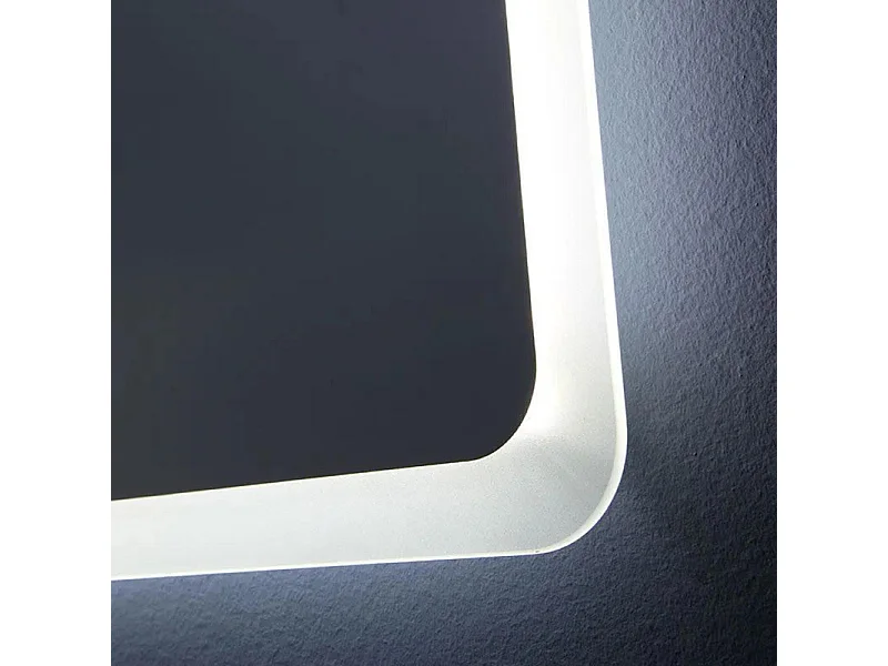 Abgerundeter LED-Badezimmerspiegel "Dallas" mit beleuchtetem Rahmen cm 90x60h