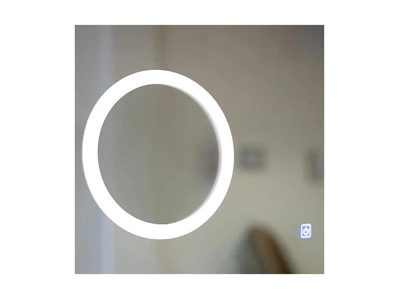 Espelho LED "Zamas" com lupa e relógio digital touch cm 100x70h