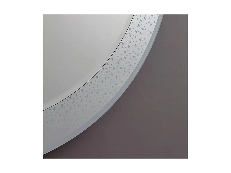 Specchio rotondo con cornice decorata a led "Riflessi" in alluminio cm 80x80