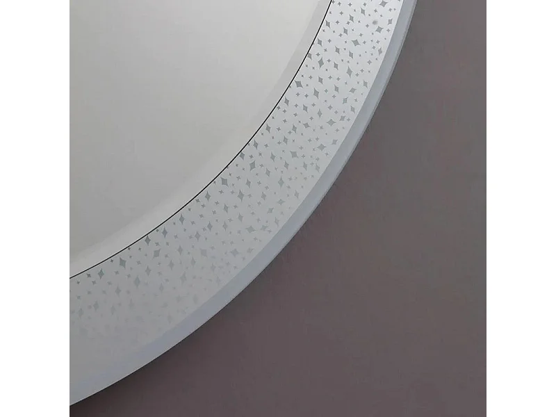 Specchio rotondo con cornice decorata a led "Riflessi" in alluminio cm 80x80