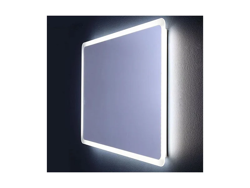 Miroir de salle de bain LED arrondi "Dallas" avec cadre éclairé cm 60x60h